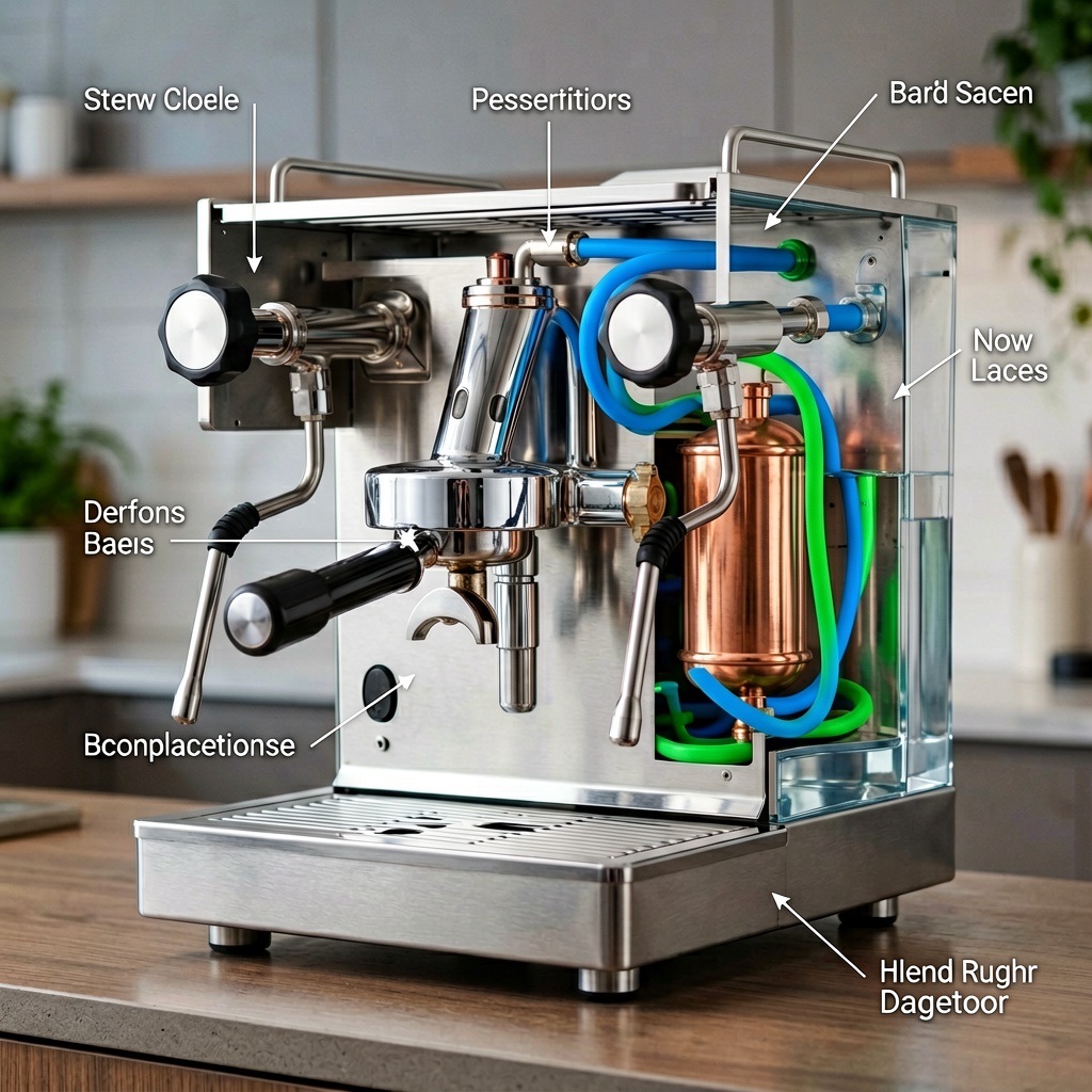 coffee machine · cutaway illustration