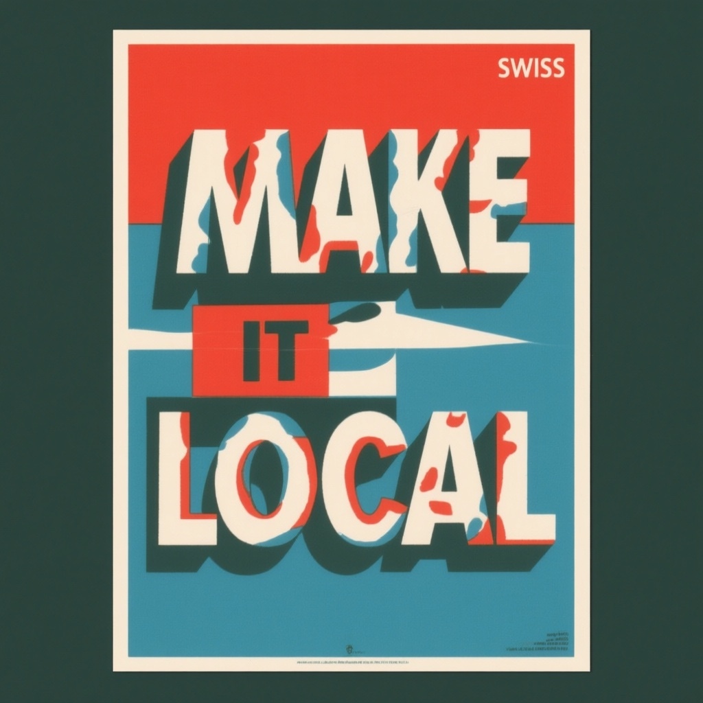 "MAKE IT LOCAL" poster · swiss type