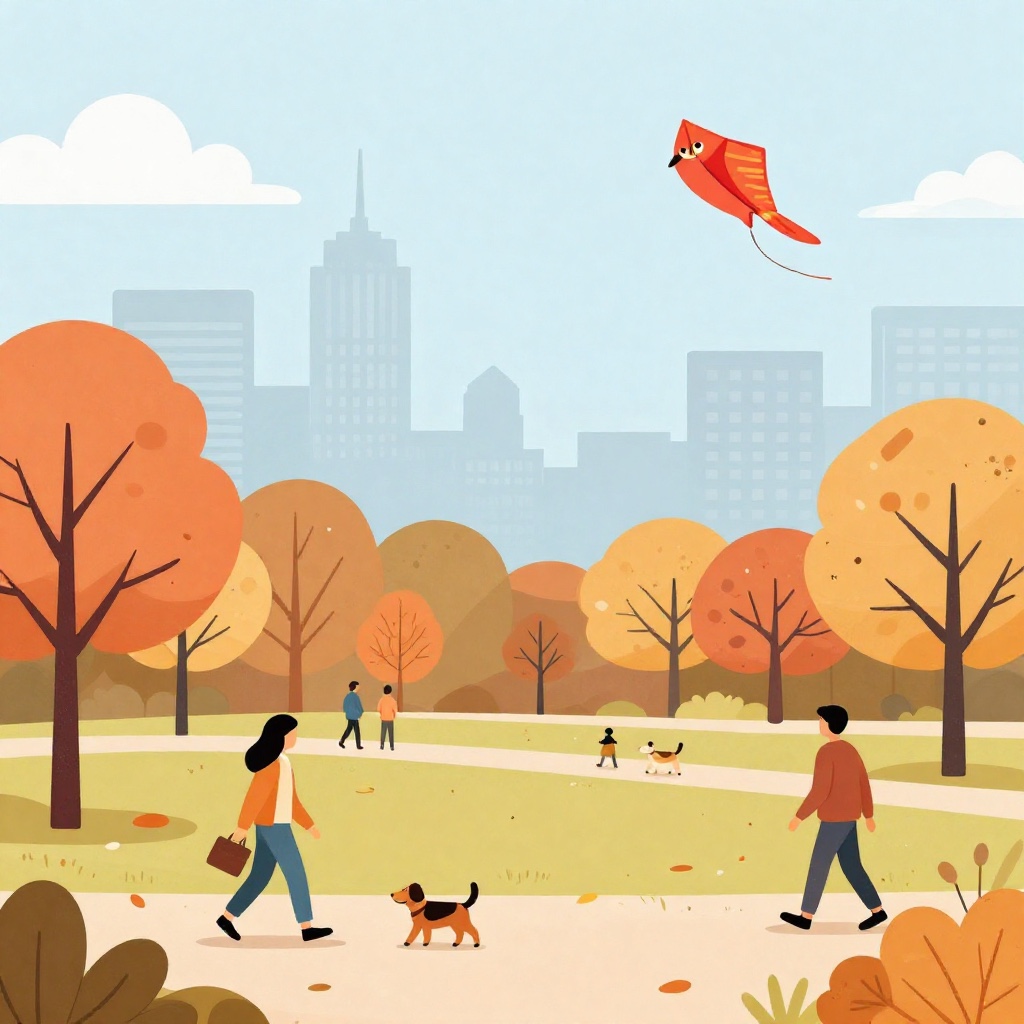 autumn park · flat illustration